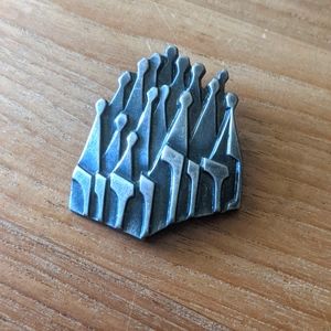 VINTAGE PEWTER MODERNIST BROOCH